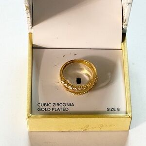 Charter Club Gold Cubic Zirconia Eternity Ring Size 8
